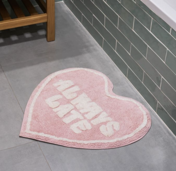 Non Slip Bath Mat Heart Shaped